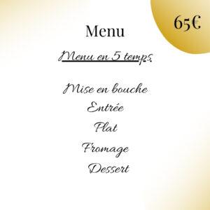 Menu en 5 temps